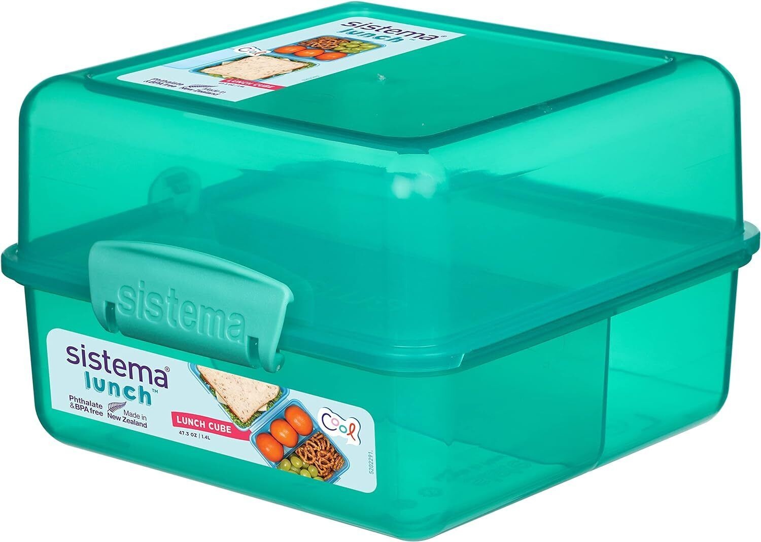 Δοχείο Φαγητού Πράσινο Lunch Box Cube 1.4lt, Sistema